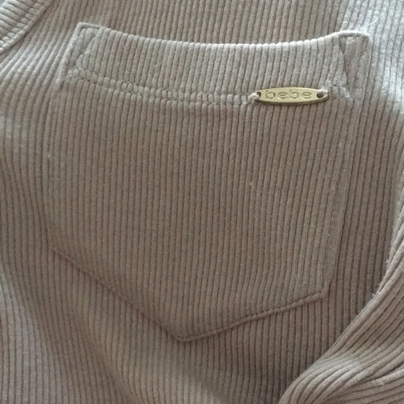 bebe V-Neck 3/4 sleeve rib knit top - Picture 9 of 13